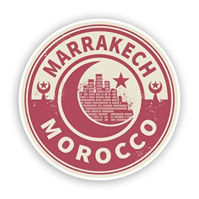 Image of 2 x 10cm/100mm Morocco Marrakech Vinyl Stickers Travel Luggage #7447