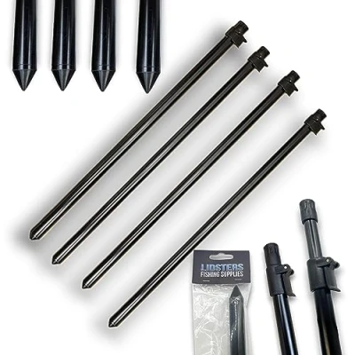 Image of 4 LFS Storm Poles Telescopic 95 180cm Clamp Lock Fishing Bivvy Shelter Umbrella