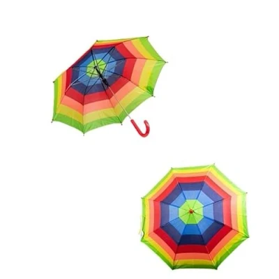 Image of Gem Imports Kids Childrens Rainbow Crook Handle Umbrella Stripe
