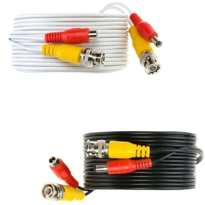 Image of 5M Black Premade BNC Video Power Cable/Wire for Security Camera, CCTV, DVR, Surveillance System, Plug &amp; Play