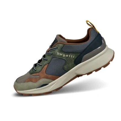 Image of bugatti Men&#039;s 342 ag402 laces, Taupe/Multicolour, Lace up Shoes, 7.5 UK