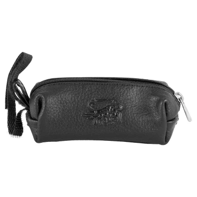 Image of Show Tech Leather Travel Poop Bag Holder, your Dog Grooming Expert, Soft Real Leather, Loop to Attach Lead, 11x4 x 4 m, Black