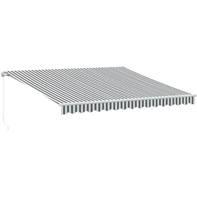 Image of vidaXL Manual Retractable Awning Anthracite&amp;White 400x350 cm