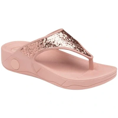 Image of DUNLOP Women FLIP Flops Sandals Ladies Toe Post Open Beach Summer Shoes Comfy Slipper Sliders (UK 6/EU 39, Rose Gold)