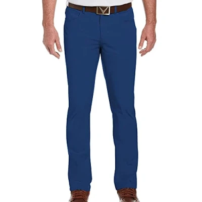 Image of Callaway Men&#039;s Everplay 5 Pocket Waist Size 30 56 Golf Pants, Deep Navy HTR, 50W x 32L Big Tall