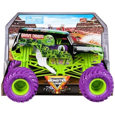 Image of Monster Jam, Official Grave Digger Truck, Collector Die Cast Vehicle, 1:24 Scale, Kids’ Toys for Boys and Girls Aged 3 up