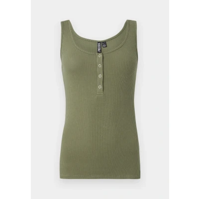 Image of Pieces Pckitte TANK Top, Women&#039;s, Size: XS, Deep lichen green