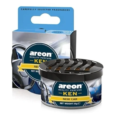Image of AREON Ken Car Air Freshener New Smell Scent Tin Adjustable Vented Lid Multi Pack of 2