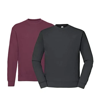 Image of Fruit of the Loom Men&#039;s In Sweat Sweatshirt Set, 1x Burgundy, Graphit &amp; Hlkauf Block, L