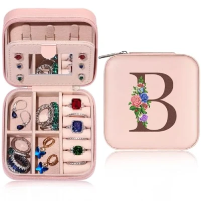 Image of TINGN Travel Jewellery Case, Organiser, Stackers Box, Birthday Gifts for Girls, Teenage Personalised Box B