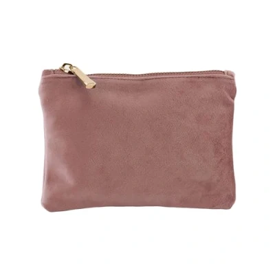 Image of BagBase Polyester Velvet Accessory Pouch Small Rose Quartz Emerald, Bag and Office Organiser for Men Women Car Keys Wash