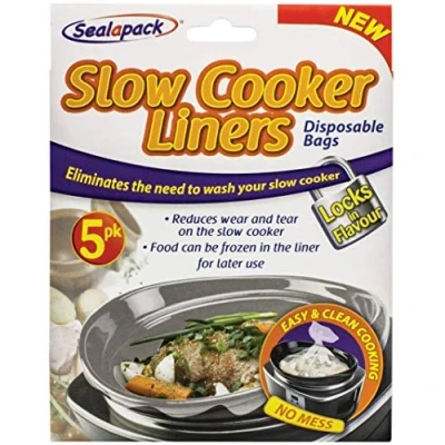 Image of Sealapack 2 x Slow Liners Cooking Bags Pack of 5 for Round &amp; Oval Cookers, Universal