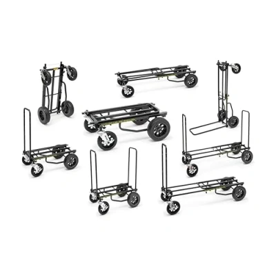 Image of Rock N Roller R12STEALTH (All Terrain Stealth) 8 in 1 Folding Multi Cart/Hand Truck/Dolly/Platform Cart/34&quot; to 52&quot; Telescoping Frame/500 lbs. Load Capacity, Black