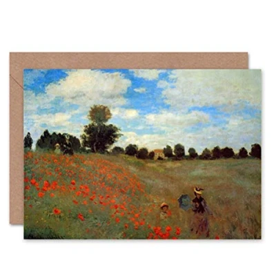Image of Wee Blue Coo CLAUDE MONET LES COQUELIQUOTS OLD MASTER PAINTING BLANK GREETINGS CARD