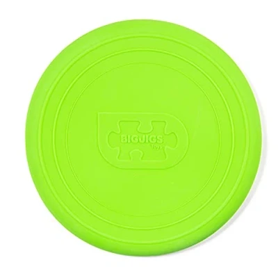 Image of Bigjigs Toys Frisbee Flying Disc (Meadow Green) Silicone For Kids, Quality Saucers, Beach &amp; Garden Toys, Holiday Toddlers