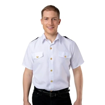Image of Wicked Costumes Adult Mens White Captain Shirt Medium