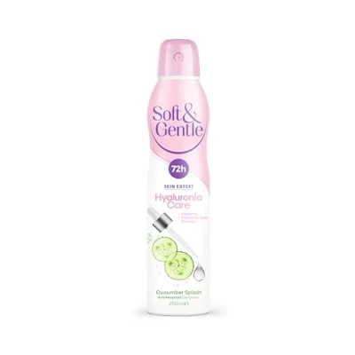 Image of SOFT &amp; GENTLE Anti perspirant Deodorant, Skin Expert Hyaluronic Care, Cucumber Splash, 72H Protection, 250ml