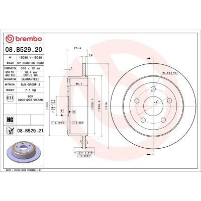 Image of 1618861680, 4246W4, E169143 Brake DISC BREMBO Coated LINE 08.8727.11 276mm 14mm 4 solid CITROËN: C5 3, III Estate, I Estate