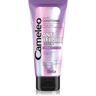 Image of Cameleo Silver Conditioner No Yellow Colour for Blonde, Grey, White Hair UV Protect Daily Use Purple Instensive Highlighted &amp; Bleached Parabens 200ml