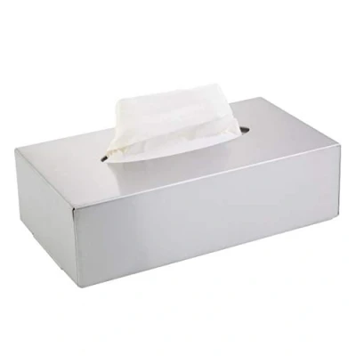 Image of axentia Dispenser Tissue Box Cover in Cosmetic Box/Tissue or Holder with Wall Mount/Tissue Box, Stainless Steel, Silver, 24.5 x 13 7 cm