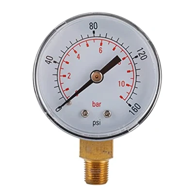 Image of Pressure Gauge Meter 0 160psi / 11bar Scale Metal Manometer Water Air Oil Npt 1/8&quot; Thread 1/8 Bottom