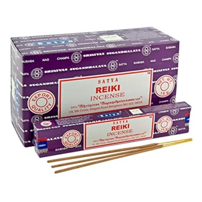 Image of Hari Deals Satya Incense Stick Fragrances Sandal Wood Lavender Champ Musk Positive Vibes Namaste Nag Champa Reiki Rose 6 Packs (Reiki)