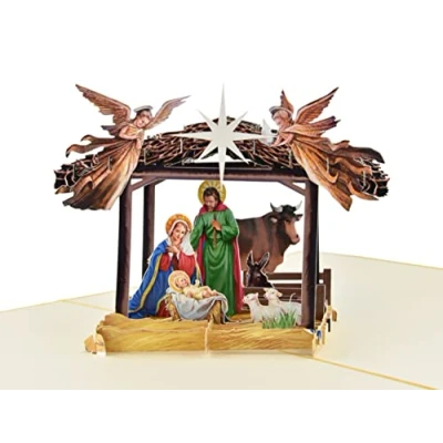Image of Nativity Scene 3D Christmas Pop Up Greeting Card by Teabug Cards