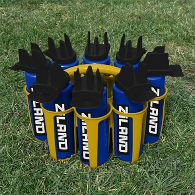 Image of Ziland Hybrid Water Bottle Set (8 x 1 Litre Bottles Carrier)(Blue/Black Yellow Carrier)