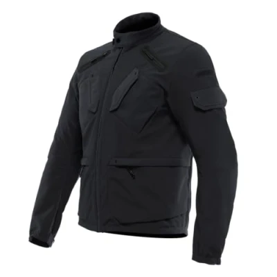 Image of Dainese Lario Tex Jacket, Urban Motorcycle with Removable Protectors, Ventilated Fabric, Men, Black, 46