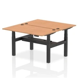 Image of Air B2B 1400x800mm Height Adjustable 2P Bench Desk CP Oak/Black