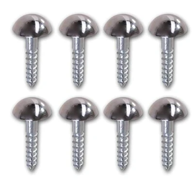 Image of 8X Chrome Domed Cap Mirror Screws 8mm x 1&quot;
