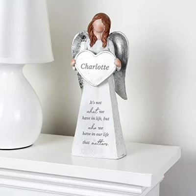 Image of Custom Personalised Guardian Angel Resin Ornament with Message Great for Communion, Confirmation, Baptism, Memorials