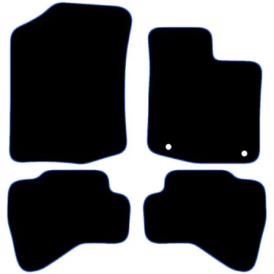 Image of Carsio Carpet Car Mats For Toyota Aygo 2005 2014 (two clips) Tailored Fit Floor Mat Set Complete Accessory Black Custom Fitted All Weather, Anti Slip Backing &amp; Blue Trim