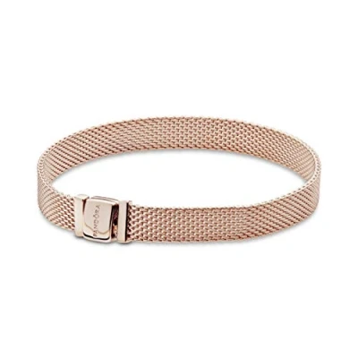 Image of Pandora Reflexions Mesh 14k rose gold plated bracelet, 16