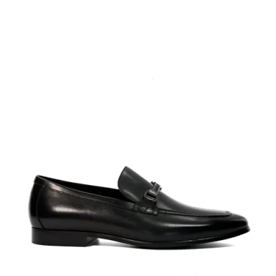 Image of Dune Mens SCILLY Snaffle Trimmed Loafers Size UK 10 Flat Heel Black