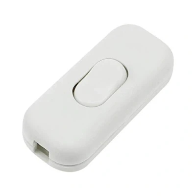 Image of LbsAMP 1 Pack Torpedo Switch 6Amp Inline Cord 2 or 3 Core 6A 250V ON/OFF for Table Lamp Small Appliance White