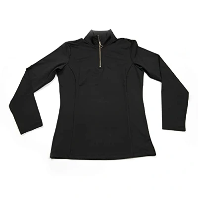 Image of Oypla Coco Equestrian Black Ladies Womens Kids Long Sleeve Horse Riding Base Layer Shirt XS