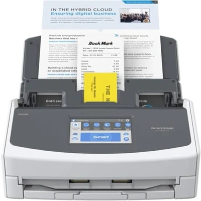 Image of ScanSnap iX1600 White Document Scanner Desktop, Double Sided with WiFi, Touchscreen, USB 3.2, ADF, Standard Sizes : A4, A5, A6, B5, B6, Business Card, Post Letter, Legal and Custom