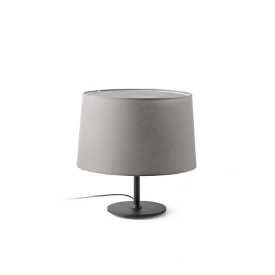 Image of Windsor Table Lamp with Round Tapered Shade Black, Grey 1x E27