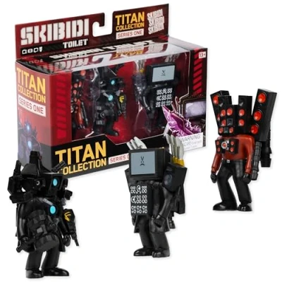 Image of SKIBIDI Toilet Titan 3 Pack All New Collectibles, Officially Licensed Merch