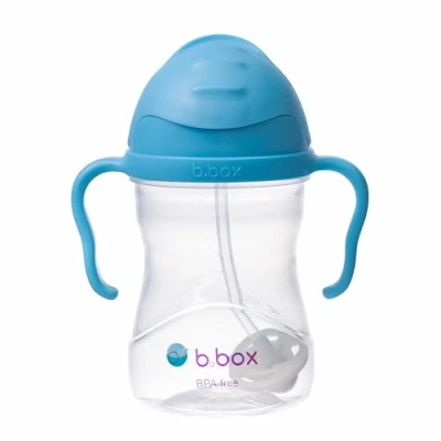 Image of b.box Learning Cup for Every Angle Flip Top, Heavy Straw, Handle, Leak Proof BPA Free &amp; Dishwasher from 6 m 240 ml