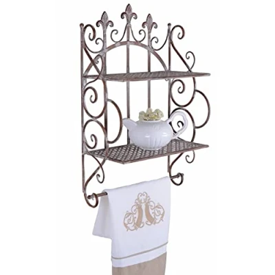 Image of Wall Shelf Iron Country Style Rack Metal Vintage Antique Palazzo Exclusive