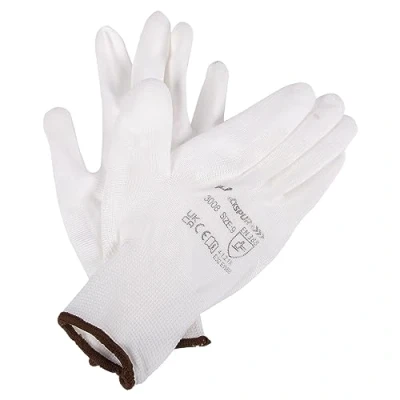 Image of White XL Lightweight Painters PU Gripper Gloves By Blackspur