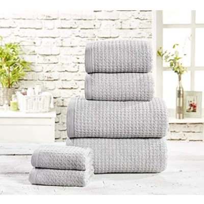 Image of Rapport Six Piece Waffle Towel Bale Set 480gsm, Cotton, Storm Grey, 6