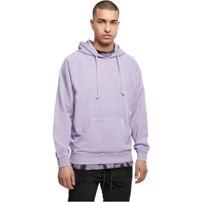 Image of Urban Classics Overdyed Hoody Hoodie, Men&#039;s, Size: Medium, Lavender