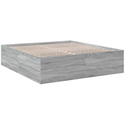 Image of vidaXL Bed Frame without Mattress Grey Sonoma 200x200 cm
