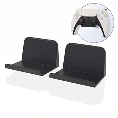 Image of sciuU Wall Mount Stand Holder for Game Controller/Headphones, [2 Pack] Adhesive 3M (included) Hangers, Universal Hook Accessories Gamepad of PS5 / PS4 Xbox, No Screws