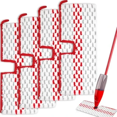 Image of Pack of 4 Reusable Mop Pads for Vileda 1 2 Spraymax Spray Wiper, Floor Replacement Cover Vileda, All Stains, Remove