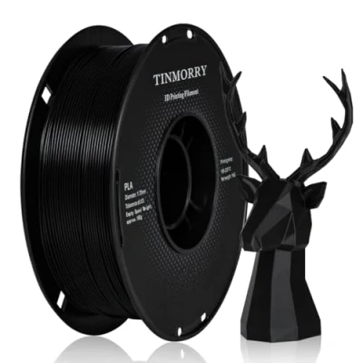 Image of PLA Filament 1.75mm 1kg, TINMORRY 3D Printer Filament, 1 Spool, Black