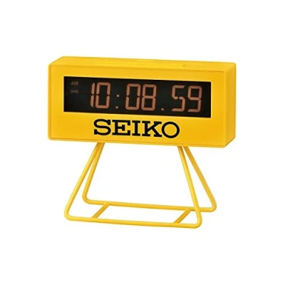 Image of Seiko QHL062Y Countdown Style Sports Timing Clock Yellow